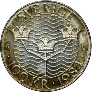 Sweden, Carl XVI Gustav, 100 Kroner Eskilstuna 1984 E - Stockholm Conference