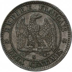 Napoleon III, 2 Centimes Bordeaux 1862 K