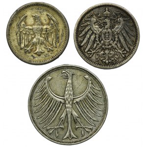Set, Germany, 1 Mark and 5 Mark (3 pcs.)