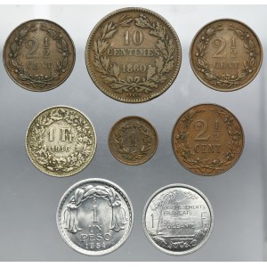 Set, Luxembourg, Netherlands, Switzerland, Chile and French Polynesia, Mix of coins (8 pcs.)