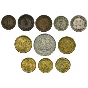 Set, Germany, Pfennig and Mark (11 pcs.)