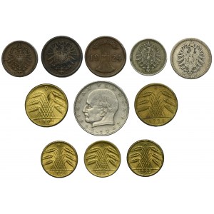 Set, Germany, Pfennig and Mark (11 pcs.)