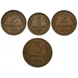 Set, Russia, USSR, Kopeck 1924 (4 pcs.)