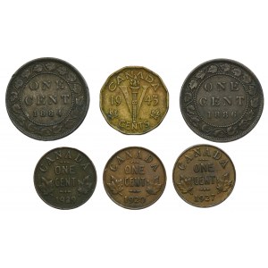 Sada, Kanada, 1 cent a 5 centov (6 kusov).