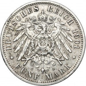 Germany, Kingdom of Prussia, Wilhelm II, 5 Mark Berlin 1901 A