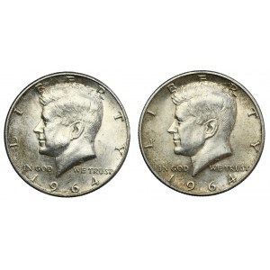 Set, USA, 1/2 Dollar Denver 1964 D - Kennedy (2 pcs.)