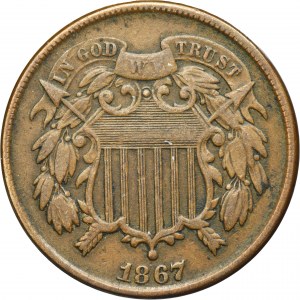 USA, 2 Cents Philadelphia 1867 - Union Shield