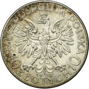 Hlava ženy, 10 zlotých Varšava 1932