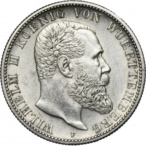 Germany, Kingdom of Württemberg, Wilhelm II, 2 Mark Stuttgart 1904 F