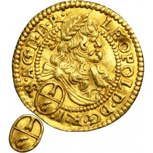 Silesia, Habsburg rule, Leopold I, 1/6 Ducat Breslau 1676 SHS - VERY RARE