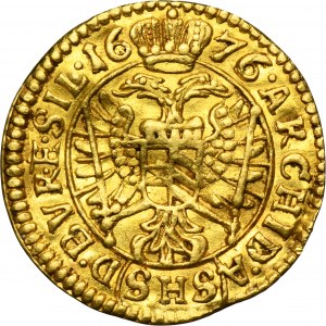 Silesia, Habsburg rule, Leopold I, 1/6 Ducat Breslau 1676 SHS - VERY RARE