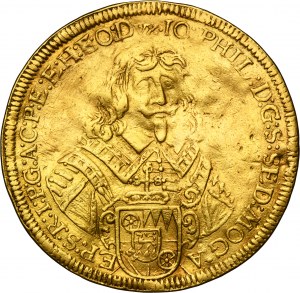Germany, Bishopric of Würzburg, Johann Philipp Franz von Schönborn, 5 Ducats 1652 - VERY RARE