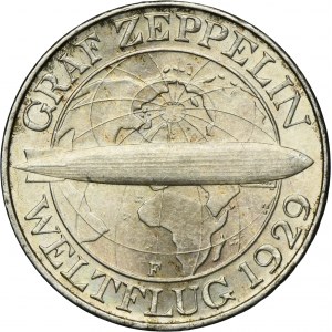 Germany, Weimar Republic, 3 Mark Stuttgart 1930 F - Graf Zeppelin