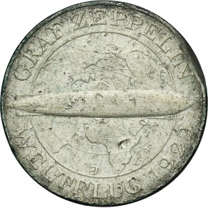 Germany, Weimar Republic, 5 Mark Hamburg 1930 J - Graf Zeppelin