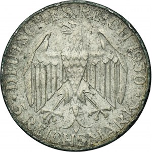 Germany, Weimar Republic, 5 Mark Hamburg 1930 J - Graf Zeppelin