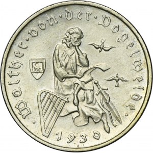 Germany, Weimar Republic, 3 Mark Munich 1930 D - Walther Vogelweide