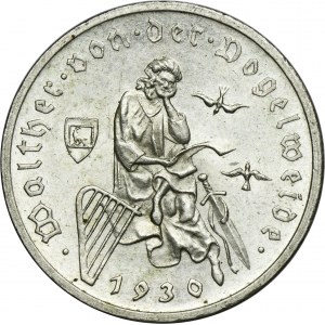 Germany, Weimar Republic, 3 Mark Karlsruhe 1930 G - Walther Vogelweide