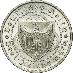 Germany, Weimar Republic, 3 Mark Karlsruhe 1930 G - Walther Vogelweide