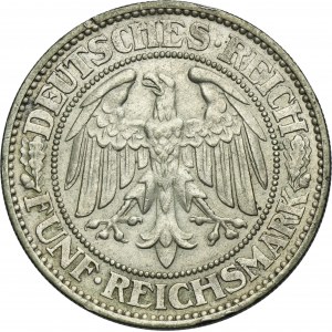 Germany, Weimar Republic, 5 Mark Berlin 1928 A - Oak