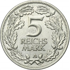 Germany, Weimar Republic, 5 Mark Berlin 1925 A