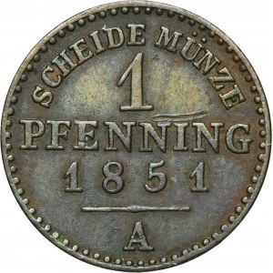Germany, Principality of Lippe, Paul Friedrich Emil Leopold III, 1 Pfennig Berlin 1851 A