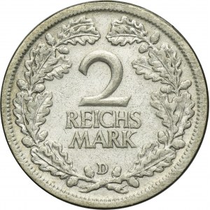 Allemagne, République de Weimar, 2 Marks Munich 1926 D