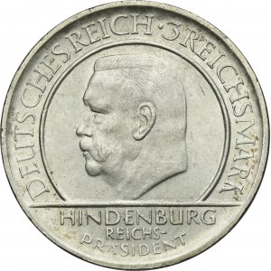 Germany, Weimar Republic, 3 Mark Karlsruhe 1929 G - Weimar Oath