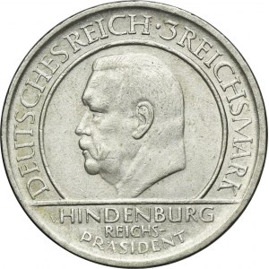 Germany, Weimar Republic, 3 Mark Berlin 1929 A - Weimar Oath