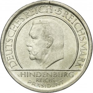 Allemagne, République de Weimar, 5 Mark Stuttgart 1929 F - Prestation de serment