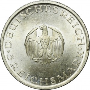 Germany, Weimar Republic, 5 Marek Stuttgart 1929 F - Gotthold Lessing