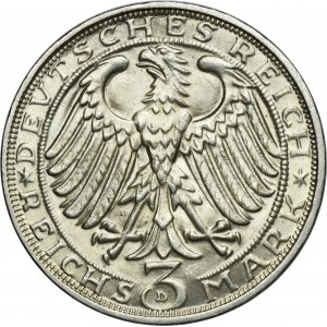 Germany, Wiemar Republic, 3 Mark Munich 1928 D - Albrecht Dürer