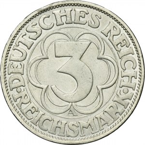 Germany, Weimar Republic, 3 Mark Berlin 1927 A - Nordhausen