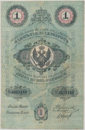 1 rubel srebrem 1854 - PIĘKNY, JEDEN Z NAJRZADSZYCH ROCZNIKÓW