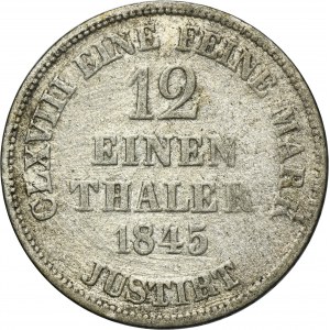 Allemagne, Royaume de Hanovre, Ernest August, 1/12 Thaler Hanovre 1845 B