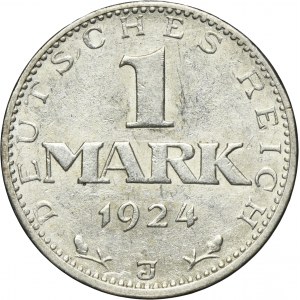 Germany, Weimar Republic, 1 Mark Hannover 1924 J