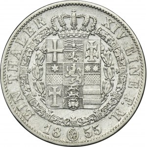 Germany, Electorate of Hesse, Friedrich Wilhelm I, Thaler Darmstadt 1855