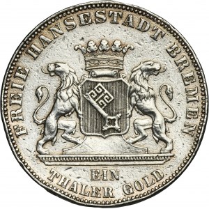 Nemecko, mesto Brémy, Thaler 1863 - Oslobodenie Nemecka