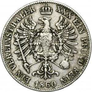 Allemagne, Royaume de Prusse, Frédéric Guillaume IV, Thaler Berlin 1860 A