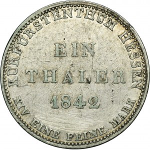 Germany, Electorate of Hesse, Friedrich Wilhelm I, Thaler Darmstadt 1842