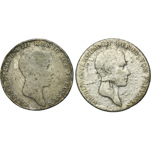 Set, Germany and Silesia, Prussian rule, Friedrich Wilhelm III, 1/6 Thaler 1816 (2 pcs.)