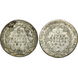 Set, Germany and Silesia, Prussian rule, Friedrich Wilhelm III, 1/6 Thaler 1816 (2 pcs.)