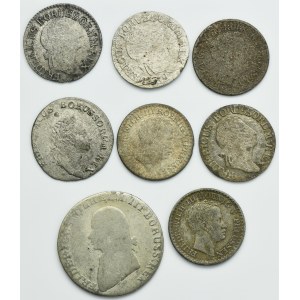 Set, Germany, Kingdom of Prussia, 1 Groschen, 3 Groschen and 4 Groschen (8 pcs.)