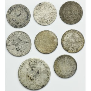 Set, Germany, Kingdom of Prussia, 1 Groschen, 3 Groschen and 4 Groschen (8 pcs.)