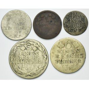 Set, Germany, Grand Duchy of Baden and Kingdom of Prussia, Mix of coins (5 pcs.)