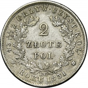 November Uprising, 2 zlote Warsaw 1831 KG