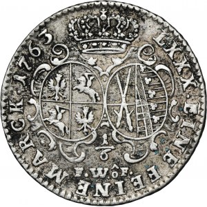 Augustus III of Poland, 1/6 Thaler Dresden 1763 FWôF