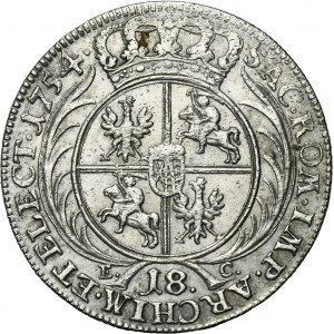 Augustus III of Poland, 1/4 Thaler Leipzig 1754 EC