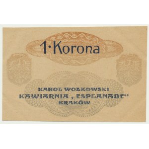 Kraków, Kawiarnia Esplanade, 1 korona 1919 - blankiet
