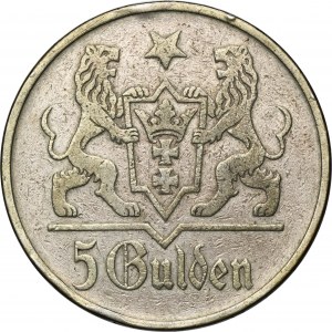 Free City of Danzig, 5 gulden 1923