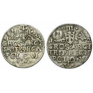 Set, Sigismund III Vasa, 3 Groschen Krakau 1622-1623 (2 pcs.)